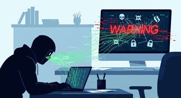 パソコンの画面に表示された警告マーク