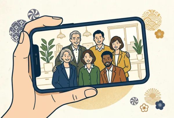 group photo smartphone