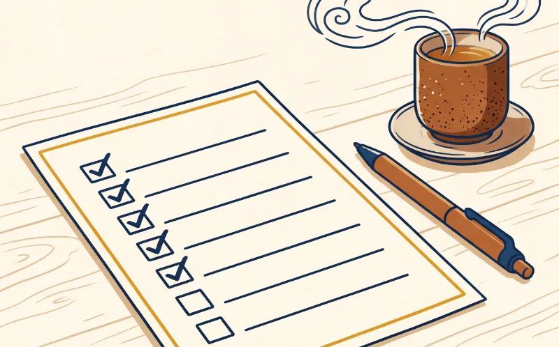 コミコミ価格20万円に含まれるもの・含まれないもの、正直に教えます 3 checklist coffee desk illustration