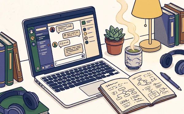 cozy desk illustration
