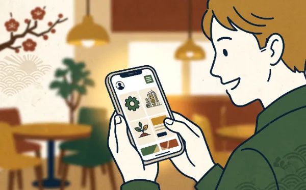 man using mobile app