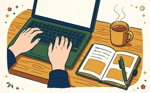person typing laptop