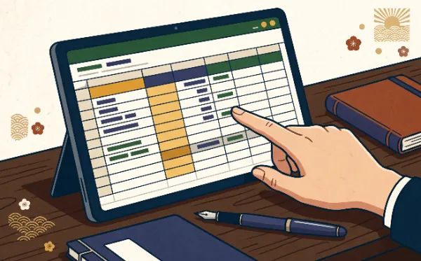 スプレッドシートとGASでここまでできる!業務自動化の第一歩と低コストDXの進め方 3 tablet spreadsheet planning